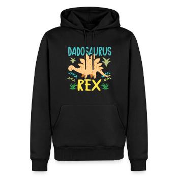 Dad Dinosaur Family Matching Birthday Party - Men’s Premium Organic Hoodie - black - Front - Nico (187cm)