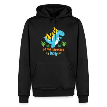 Dad Dinosaur Family Matching Birthday Party - Men’s Premium Organic Hoodie - black - Front - Nico (187cm)