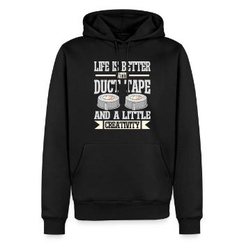 Duct Tape Engineer Humorous Men's Duct Tape - Men’s Premium Organic Hoodie - black - Front - Nico (187cm)