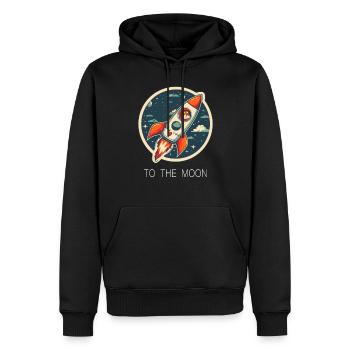 To The Moon Shiba Inu Rocket Crypto Currency - Men’s Premium Organic Hoodie - black - Front - Nico (187cm)