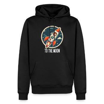 To The Moon Shiba Inu Rocket Crypto Monnaie - Sweat à capuche Premium bio Homme - noir - Devant - Nico (187cm)
