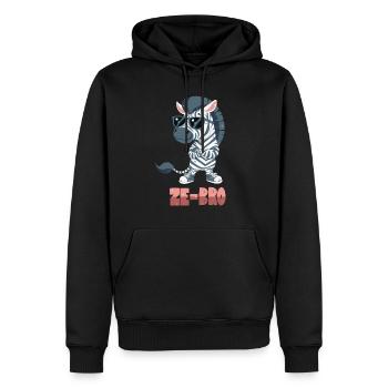 Zebra-Wortwitz - Männer Premium Bio Hoodie - Schwarz - Vorne - Nico (187cm)