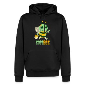 Zombie-Biene: Zombee - Männer Premium Bio Hoodie - Schwarz - Vorne - Nico (187cm)