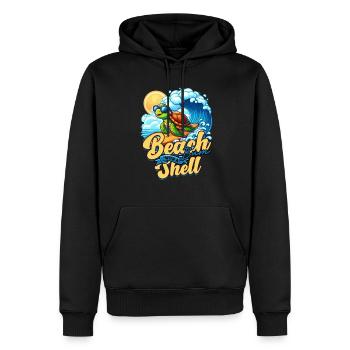 Tortue Tortues Plage Bum Avec Une Carapace - Sweat à capuche Premium bio Homme - noir - Devant - Nico (187cm)