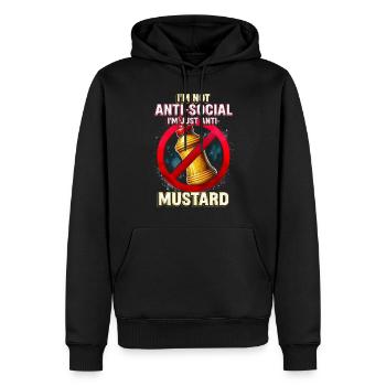 Senfallergie I'm Just Anti Mustard - Männer Premium Bio Hoodie - Schwarz - Vorne - Nico (187cm)