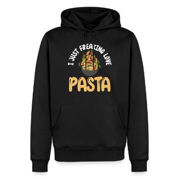 Pasta Lover Gifts - Männer Premium Bio Hoodie - Schwarz - Vorne - Nico (187cm)