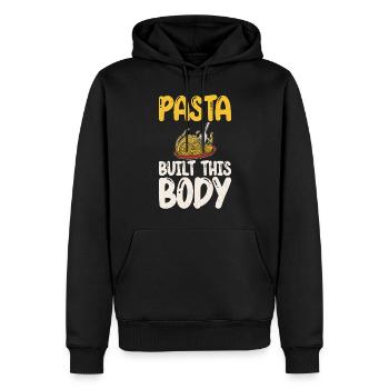 Cadeaux pour les amateurs de pâtes - Sweat à capuche Premium bio Homme - noir - Devant - Nico (187cm)