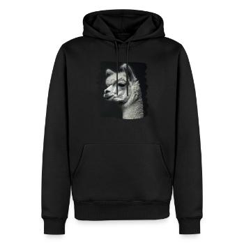 Alpaga Alpagas Alpaga - Sweat à capuche Premium bio Homme - noir - Devant - Nico (187cm)