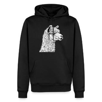 Alpaga Alpagas Alpaga - Sweat à capuche Premium bio Homme - noir - Devant - Nico (187cm)