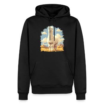 Alpaga Alpagas Alpaga - Sweat à capuche Premium bio Homme - noir - Devant - Nico (187cm)
