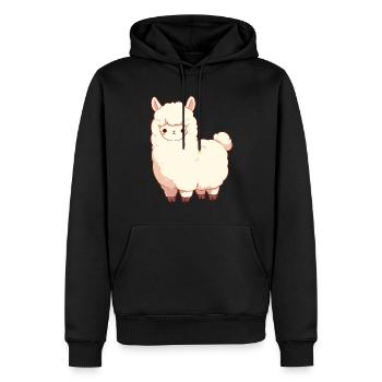 Alpaga Alpagas Alpaga - Sweat à capuche Premium bio Homme - noir - Devant - Nico (187cm)