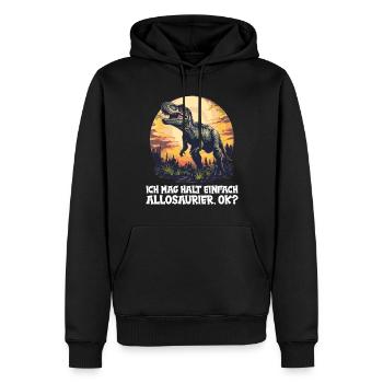 Allosaurier Allosaurus - Männer Premium Bio Hoodie - Schwarz - Vorne - Nico (187cm)
