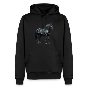 Vintage Friesian horse - Männer Premium Bio Hoodie - Schwarz - Vorne - Nico (187cm)