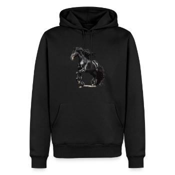 Vintage Friesian horse - Männer Premium Bio Hoodie - Schwarz - Vorne - Nico (187cm)
