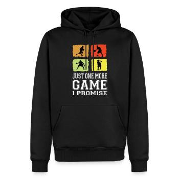 Just One More Game I Promise Basketballer Trikot - Männer Premium Bio Hoodie - Schwarz - Vorne - Nico (187cm)