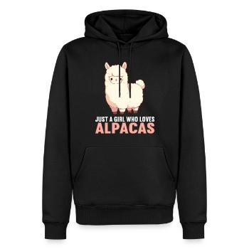Alpaga Alpagas Alpaga - Sweat à capuche Premium bio Homme - noir - Devant - Nico (187cm)