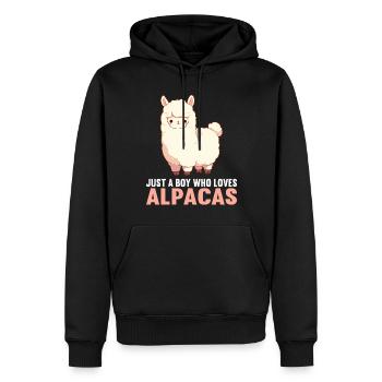 Alpaga Alpagas Alpaga - Sweat à capuche Premium bio Homme - noir - Devant - Nico (187cm)
