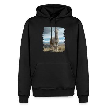Alpaga Alpagas Alpaga - Sweat à capuche Premium bio Homme - noir - Devant - Nico (187cm)