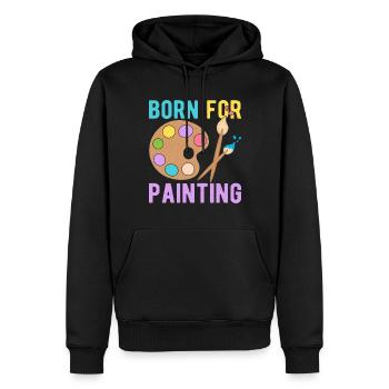 Artist Painter Graphic Born For Painting Art Gift - Männer Premium Bio Hoodie - Schwarz - Vorne - Nico (187cm)