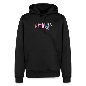 Sewing Heartbeat Heart Sewing Machine - Männer Premium Bio Hoodie - Schwarz - Vorne - Nico (187cm)