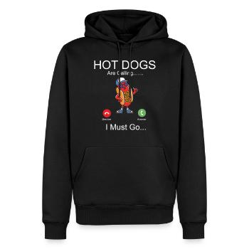Hot Dog Adulte Téléphone Affichage Chaud - Sweat à capuche Premium bio Homme - noir - Devant - Nico (187cm)