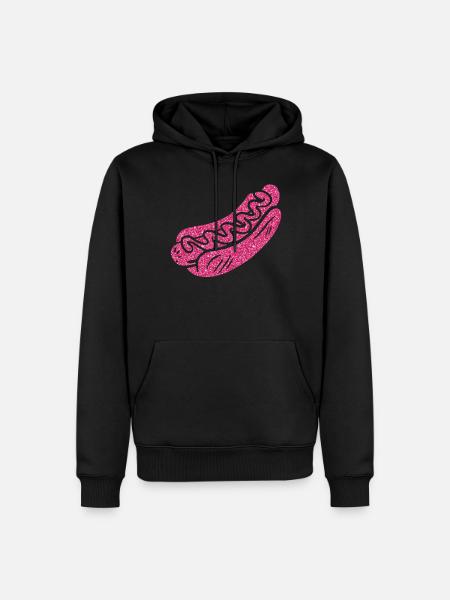 Hot Dog Adult Pink Diamonds - Men’s Premium Organic Hoodie - black