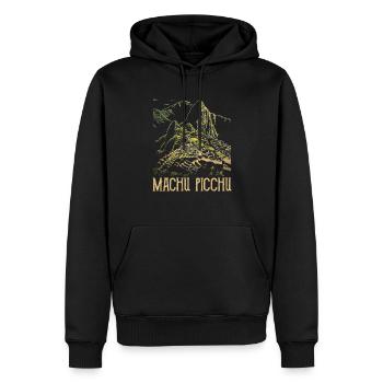 machu picchu, Peruvian machu picchu - Männer Premium Bio Hoodie - Schwarz - Vorne - Nico (187cm)