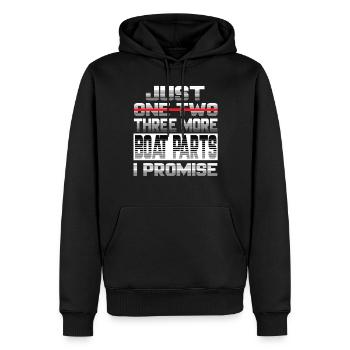 Just One More Boat Parts I Promise Boot Kapitän - Männer Premium Bio Hoodie - Schwarz - Vorne - Nico (187cm)