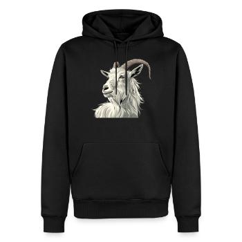Alpine Goat Bergziegen Bergziege - Männer Premium Bio Hoodie - Schwarz - Vorne - Nico (187cm)