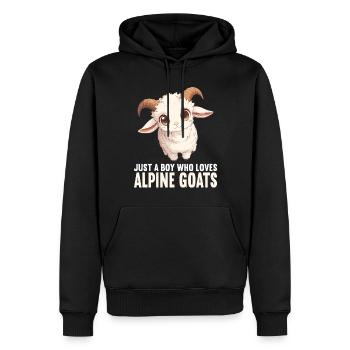 Alpine Goat Bergziegen Bergziege - Männer Premium Bio Hoodie - Schwarz - Vorne - Nico (187cm)