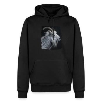 Alpine Goat Bergziegen Bergziege - Männer Premium Bio Hoodie - Schwarz - Vorne - Nico (187cm)