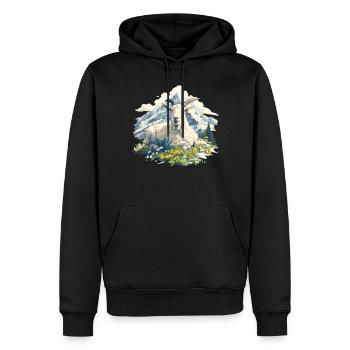 Alpine Goat Bergziegen Bergziege - Männer Premium Bio Hoodie - Schwarz - Vorne - Nico (187cm)