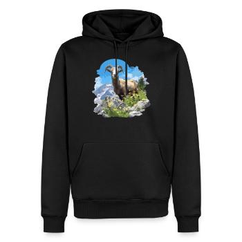 Alpine Goat Bergziegen Bergziege - Männer Premium Bio Hoodie - Schwarz - Vorne - Nico (187cm)