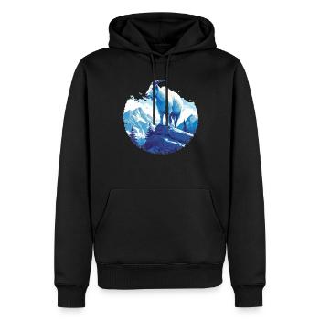 Alpine Goat Bergziegen Bergziege - Männer Premium Bio Hoodie - Schwarz - Vorne - Nico (187cm)