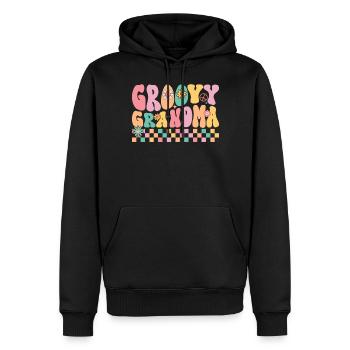 Groovy Oma Retro Urgroßmutter Lustig - Männer Premium Bio Hoodie - Schwarz - Vorne - Nico (187cm)