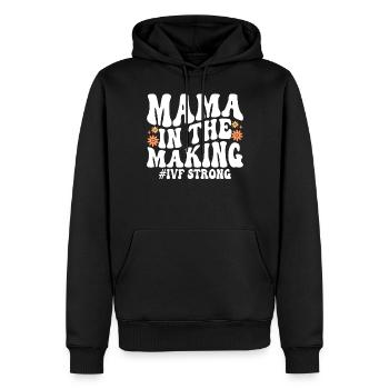 Mama In Mache IVF Orange 1 von 8 Unfruchtbarkeit - Männer Premium Bio Hoodie - Schwarz - Vorne - Nico (187cm)