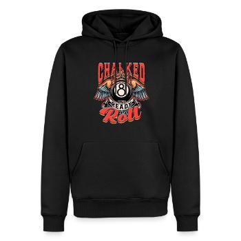 8-Ball Billard Chalked And Ready To Roll - Männer Premium Bio Hoodie - Schwarz - Vorne - Nico (187cm)