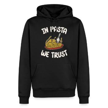 Cadeaux pour les amateurs de pâtes - Sweat à capuche Premium bio Homme - noir - Devant - Nico (187cm)