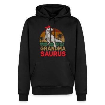 Omasaurus T Rex Dinosaur Granny Nana - Men’s Premium Organic Hoodie - black - Front - Nico (187cm)