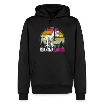 Omasaurus T Rex Dinosaurier Oma Nana - Männer Premium Bio Hoodie - Schwarz - Vorne - Nico (187cm)