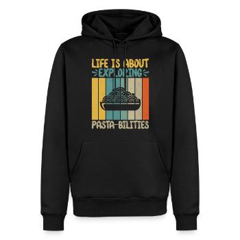 Pasta Lover Gifts - Men’s Premium Organic Hoodie - black - Front - Nico (187cm)
