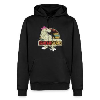 Omasaurus T Rex Dinosaur Granny Nana - Men’s Premium Organic Hoodie - black - Front - Nico (187cm)