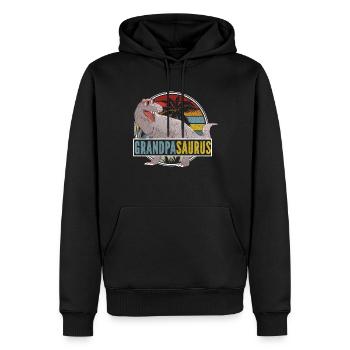 Opasaurus T Rex Dinosaurier Opa Saurus - Männer Premium Bio Hoodie - Schwarz - Vorne - Nico (187cm)