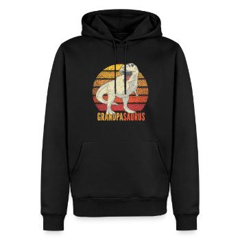 Opasaurus T Rex Dinosaurier Opa Saurus - Männer Premium Bio Hoodie - Schwarz - Vorne - Nico (187cm)