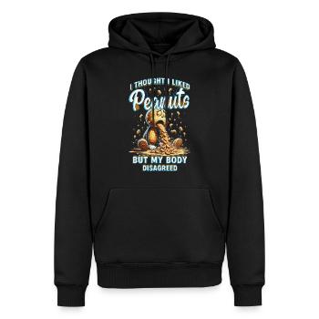 Erdnussallergie I Thought I Liked Peanuts - Männer Premium Bio Hoodie - Schwarz - Vorne - Nico (187cm)