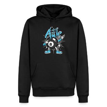 8-Ball Billard Cue And Awe - Männer Premium Bio Hoodie - Schwarz - Vorne - Nico (187cm)