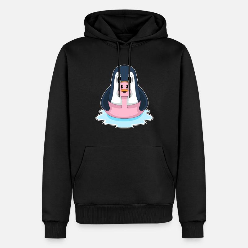 Flamant rose pingouin - Sweat à capuche Premium bio Homme - noir