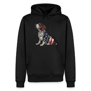 Border Terrier Dog 4th of July American Flag Gifts - Men’s Premium Organic Hoodie - black - Front - Nico (187cm)