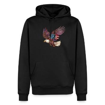 Eagle American Flag 4. Juli Eagle Gifts Kids - Männer Premium Bio Hoodie - Schwarz - Vorne - Nico (187cm)