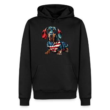 Dachshund Dog 4th of July American Flag Gifts - Men’s Premium Organic Hoodie - black - Front - Nico (187cm)